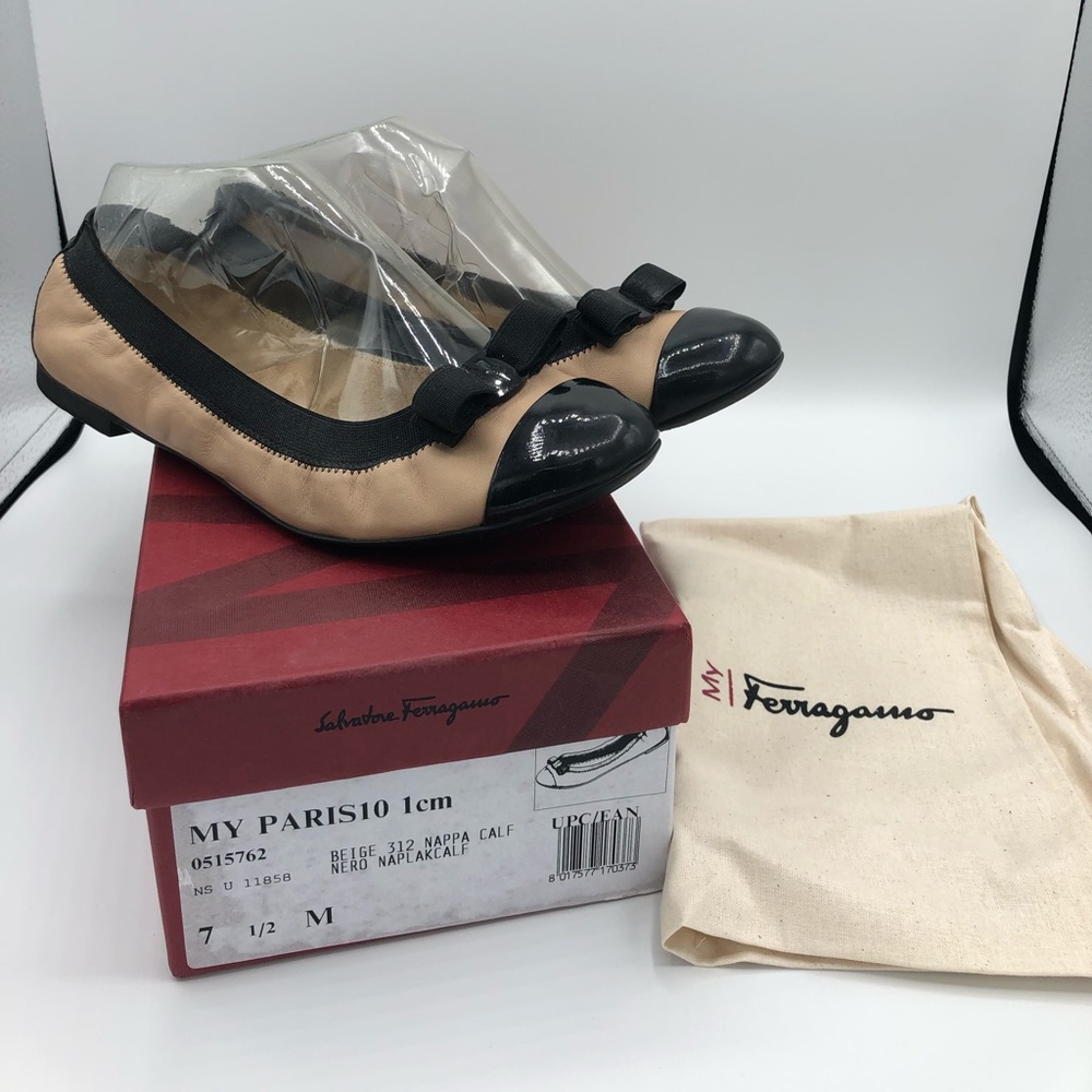 Salvatore Ferragamo My Parisio beige ballet flats